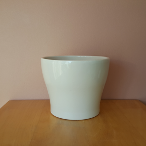 Isabel ceramic white decorative container 6 inch for indoor plants, houseplants